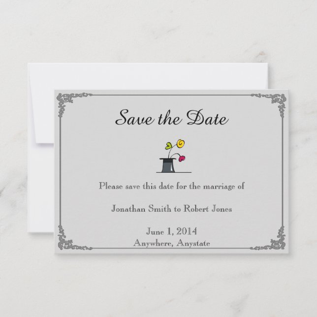 Reserva La Fecha Cute dos mil Personalizados de matrimonio gay salv (Anverso)