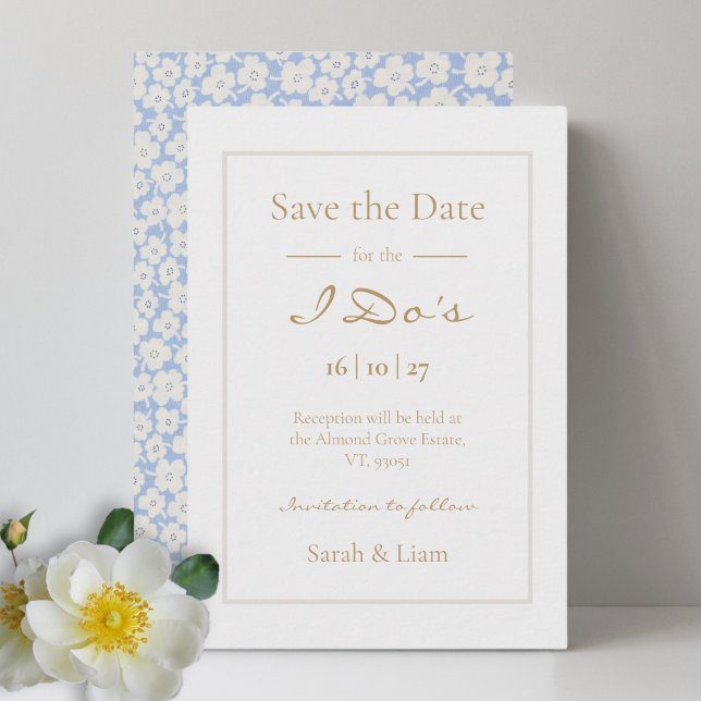 Reserva La Fecha Cute Floral Daisy Pattern Wedding Guardar La Fecha (Subido por el creador)