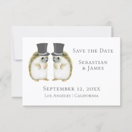 Reserva La Fecha Cute Gay Boda Hedgehog Pareja Guardar La Fecha