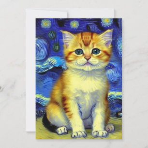 Reserva La Fecha Cute Kitten Starry Night Van Gogh