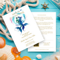 Cute Magical Wedding Mermaid & Triton Romantic