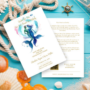 Reserva La Fecha Cute Magical Wedding Mermaid & Triton Romantic