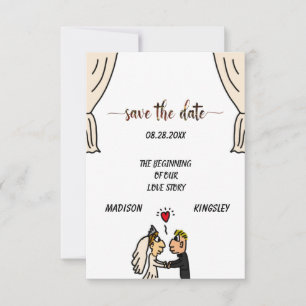 Reserva La Fecha Cute Pareja Boda Historia Comienza Nueva Épica