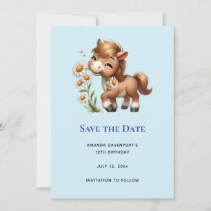 Reserva La Fecha Cute Pony Eating Daisies