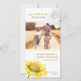 Reserva La Fecha Cute Sunflower Wedding Save the Date Photo Card