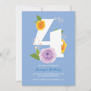 Reserva La Fecha Cute Watercolor Floral Kids Cuarto Fiesta de cumpl