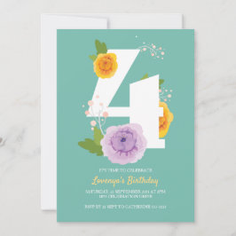 Reserva La Fecha Cute Watercolor Floral Kids Cuarto Fiesta de cumpl