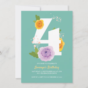 Reserva La Fecha Cute Watercolor Floral Kids Cuarto Fiesta de cumpl