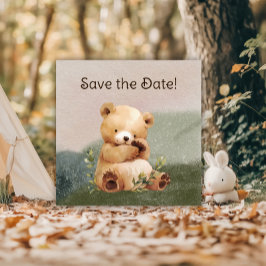 Reserva La Fecha Cutie Baby Bear Watercolor Baby Shower