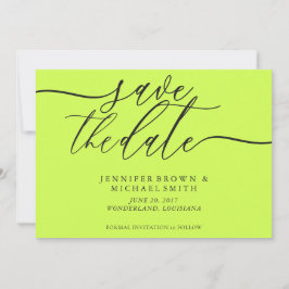 Reserva La Fecha Cyber Lime Jet Black Wedding Save Date Photo
