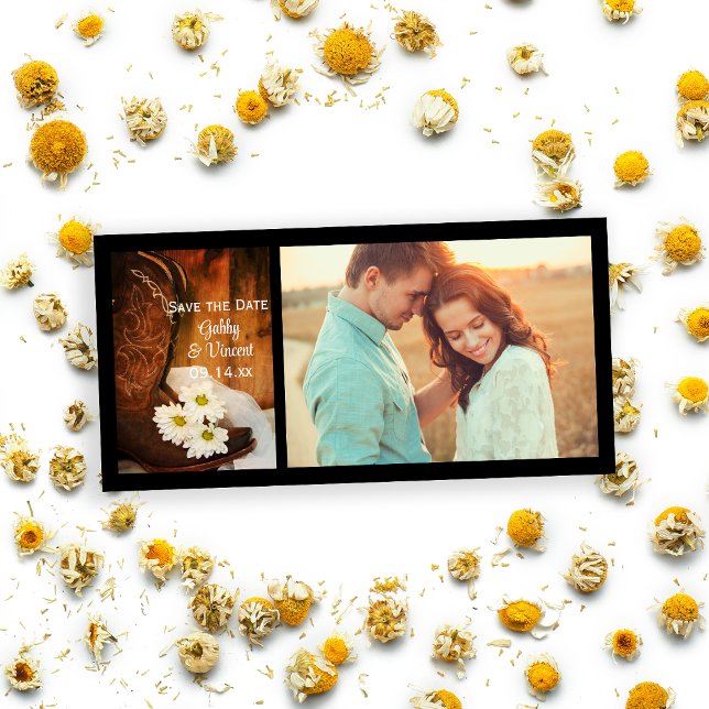 Reserva La Fecha Daisies Cowboy bota la boda occidental salva la fe (Subido por el creador)