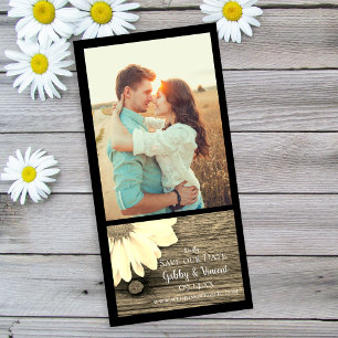 Reserva La Fecha Daisy Barn Wood Ranch Wedding Save the Date Sepia