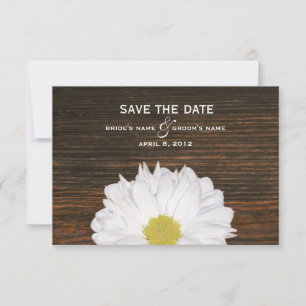 Reserva La Fecha Daisy & Barnwood Wedding Save The Date