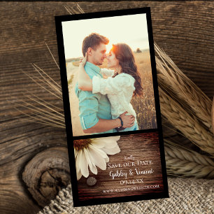 Reserva La Fecha Daisy y Barn Wood Country Wedding Salven la fecha