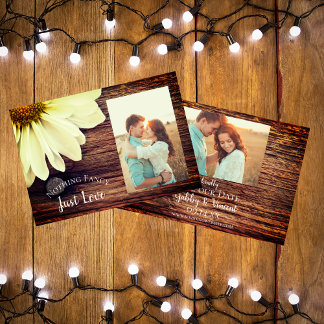 Reserva La Fecha Daisy y Barn Wood Country Wedding Salven la fecha