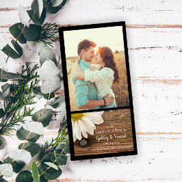 Reserva La Fecha Daisy y Barn Wood Country Wedding Salven la fecha