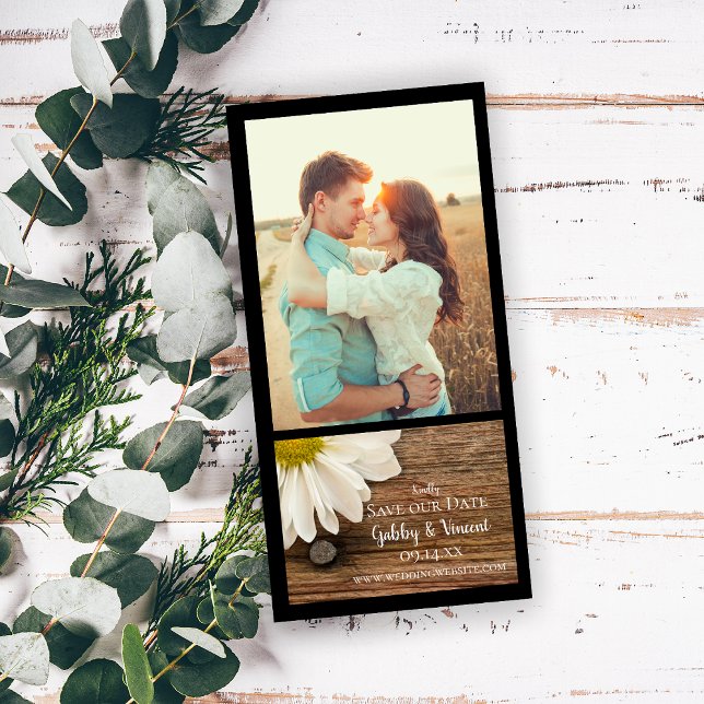 Reserva La Fecha Daisy y Barn Wood Country Wedding Salven la fecha (Subido por el creador)