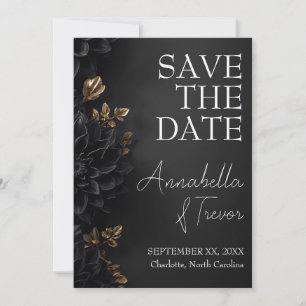 Reserva La Fecha Dalias Negras y Bodas Florales Moody Gold