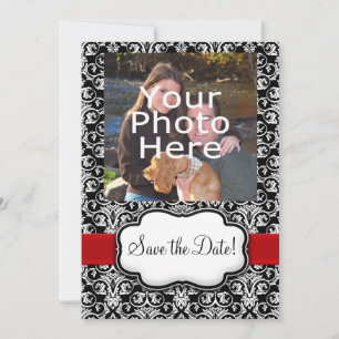 Reserva La Fecha Damasco de cinta negra/blanca/roja Guardar la fech