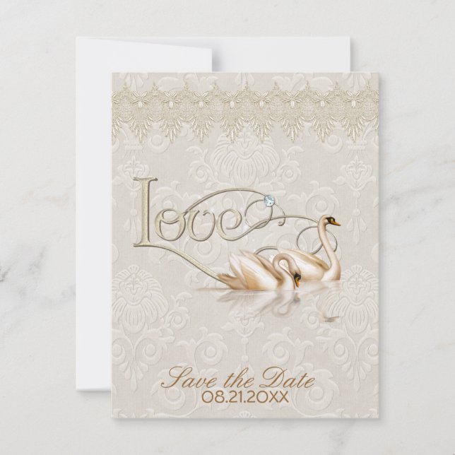 Reserva La Fecha Damask Elegance (Anverso)