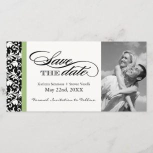 Reserva La Fecha Damask en blanco y negro para guardar la fecha