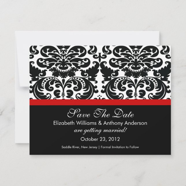 Reserva La Fecha Damask Save The Date Anunciation Red (Anverso)