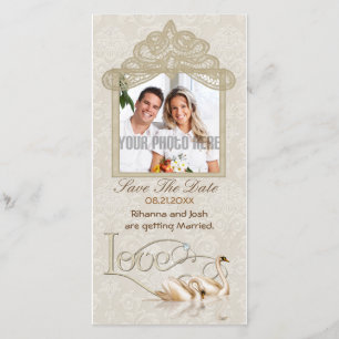 Reserva La Fecha Damask Swan Elegance - Save the Date