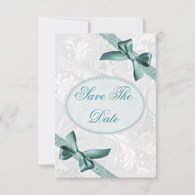 Reserva La Fecha Damask y Bows Cumpleaños 75 Save The Date (Anverso)