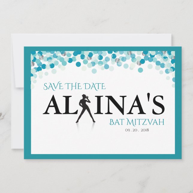 Reserva La Fecha DANCER DOTS Bat Mitzvah —BARRAS DE PLATA (Anverso)