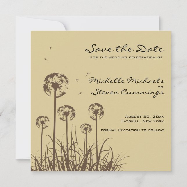Reserva La Fecha Dandelion Save The Date Anunciation - Personalizad (Anverso)