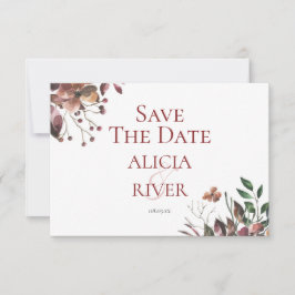 Reserva La Fecha Dark Fall Floral Rustic Save the Date Card