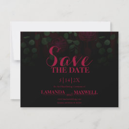 Reserva La Fecha Dark Gothic Fuchsia Floral Wedding Save The Date