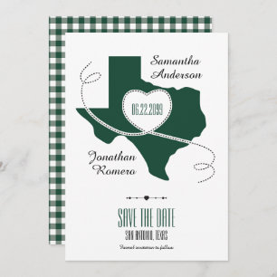 Reserva La Fecha Dark Green Texas Curling Ribbon Save the Date