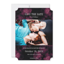 Dark Rosa Garden Photo Save the Date Cards