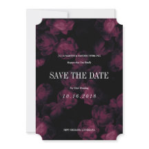 Dark Rosa Garden Save the Date Cards