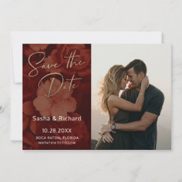 Reserva La Fecha Dark Ruby Florals