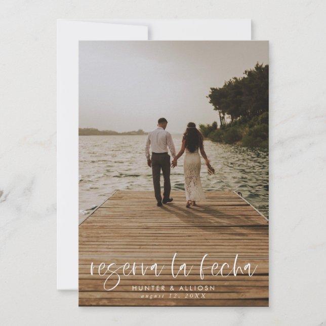 Reserva La Fecha De La Invitación A La Foto Modern (Anverso)
