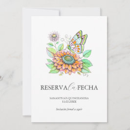 Reserva la fecha de las mariposas quinceañeras