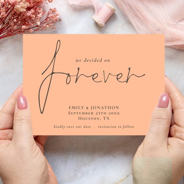 Reserva La Fecha Decidimos por Peach Save The Date para siempre (Available digitally and printed)