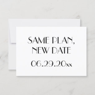 Reserva La Fecha Deco mínimo Boda blanco Mismo plan Fecha nueva
