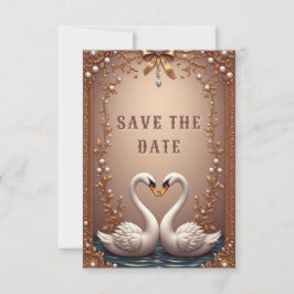 Reserva La Fecha 💍 Decoración de Boda de Oro Rosa Cisne 💍