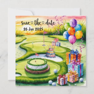 Reserva La Fecha Decoración de la fiesta de cumpleaños del golf en 