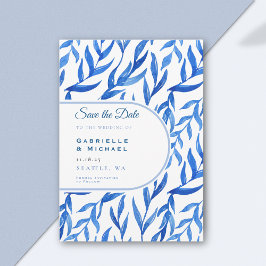 Reserva La Fecha Delft Blue White Chinoiserie Patrón floral Guardar