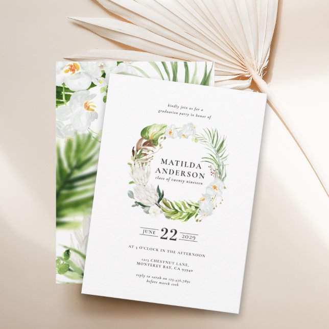 Reserva La Fecha Delicada graduación de flores tropicales de flores (Subido por el creador)