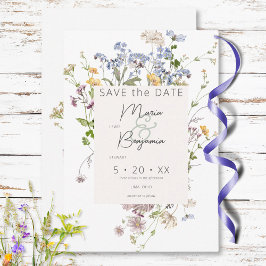 Reserva La Fecha Delicado Boho Wildflowers Boda Blanca