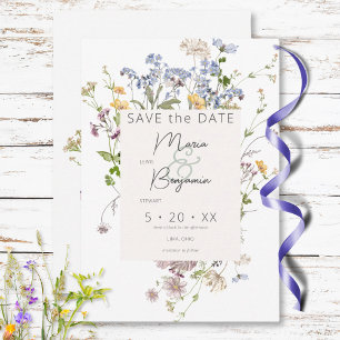 Reserva La Fecha Delicado Boho Wildflowers Boda Blanca