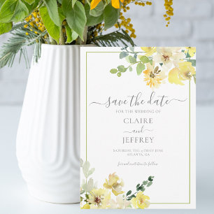 Reserva La Fecha Delicado verano verde azulado floral amarillo