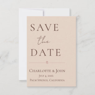 Reserva La Fecha Desert Rose – Minimalista Save the Date de Boda 