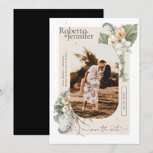 Reserva La Fecha Desierto moderno de Boho Foto floral Guardar fec