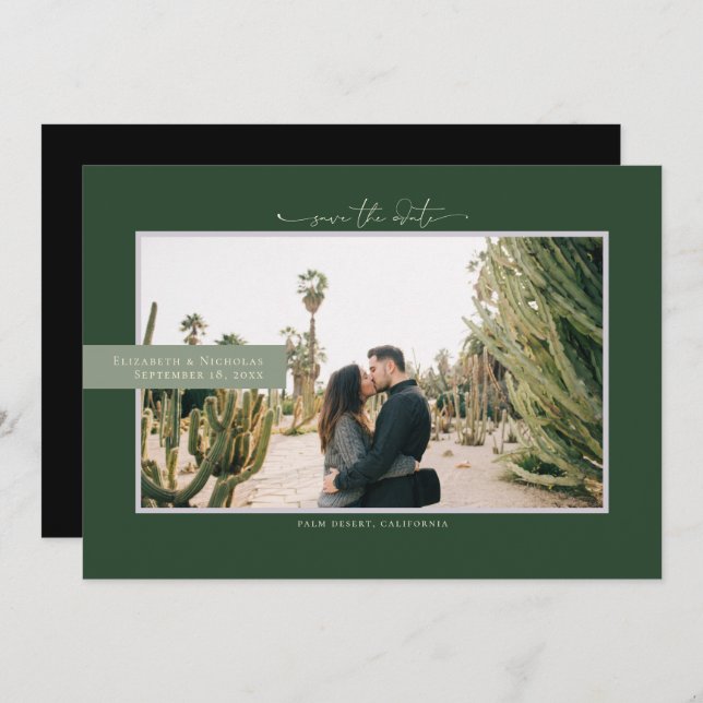 Reserva La Fecha Desierto moderno de Boho | Foto Guardar la fecha (Anverso / Reverso)